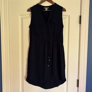 H&M sleeveless navy shift dress